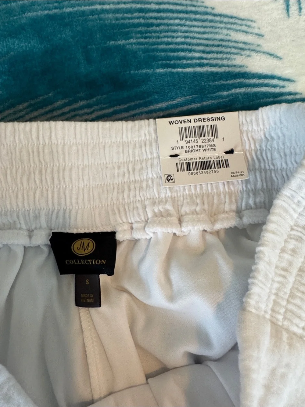 JM Collection White Gauze Drawstring Bermuda Shorts